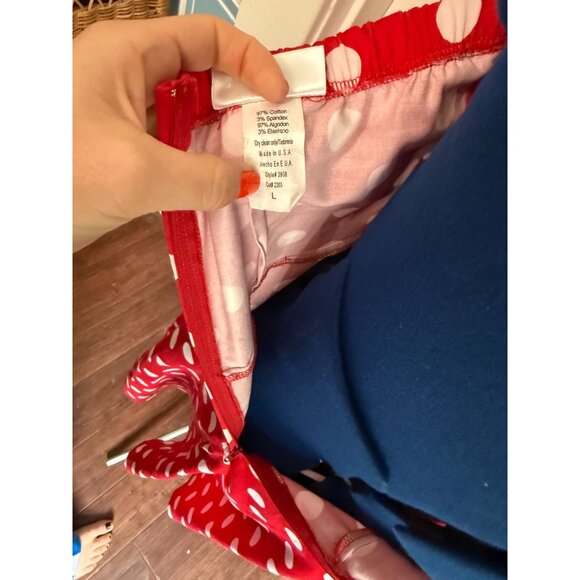 VTG Y2K Red with White Polka Dot Halter Top Swing Dress Golightly Large - Picture 6 of 6